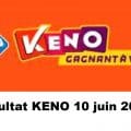 Resultat KENO 10 juin 2022 tirage midi et soir