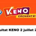 Resultat KENO 2 juillet 2022 tirage midi et soir