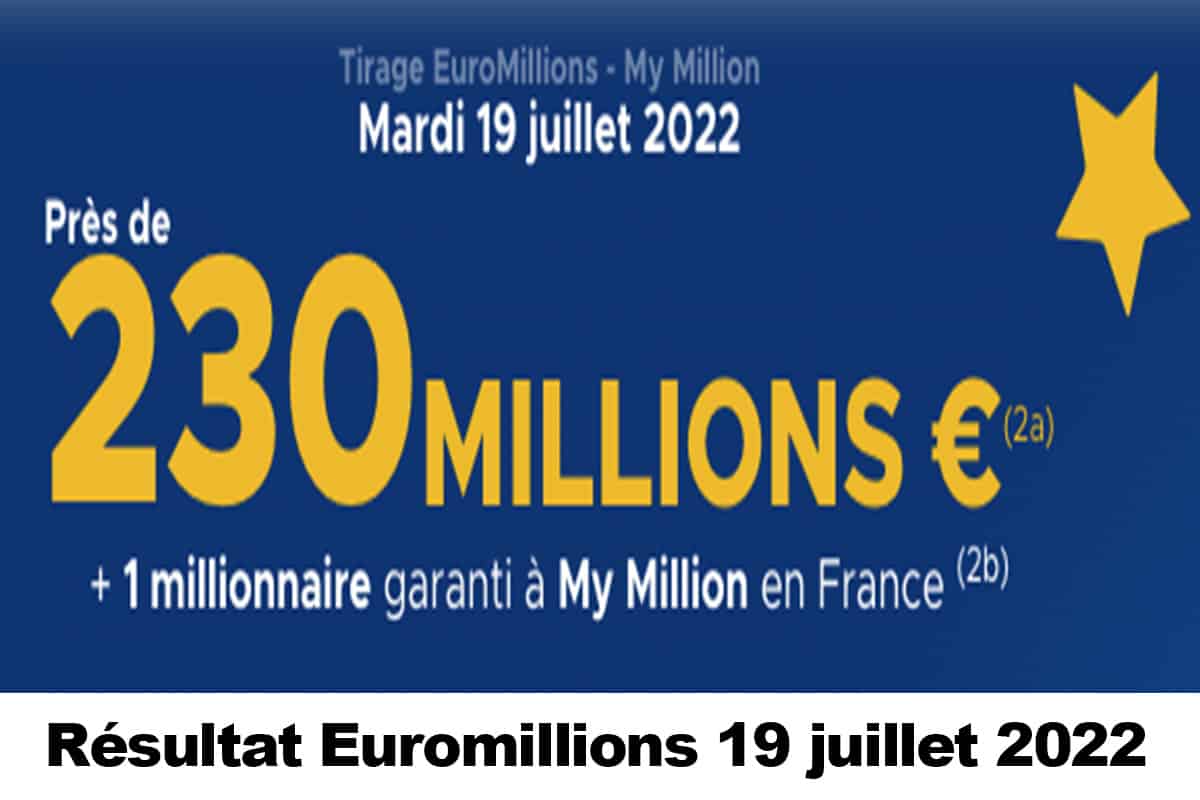 Resultat Euromillion 19 juillet 2022