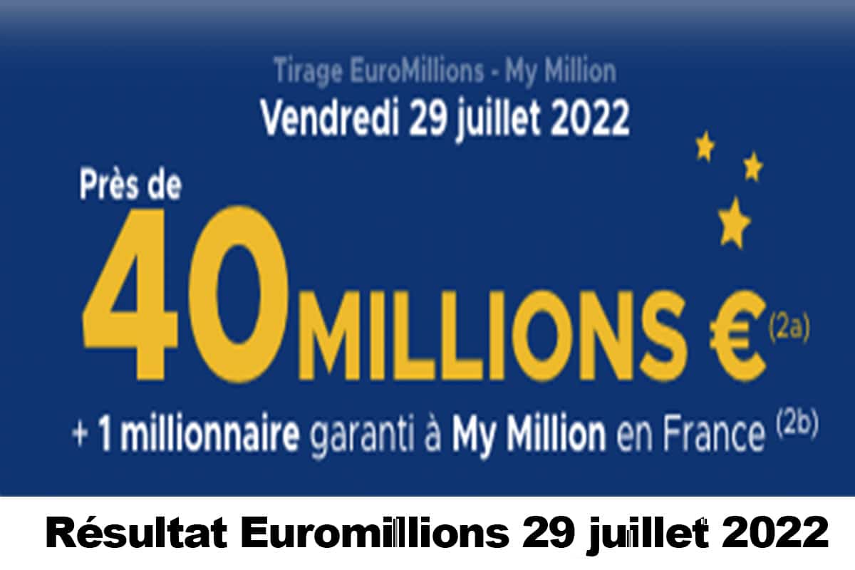 Resultat Euromillion 29 juillet 2022