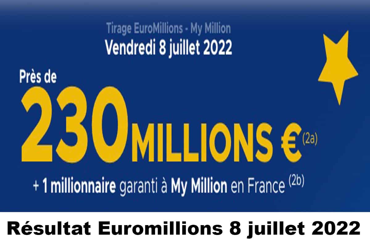 Resultat Euromillion 8 juillet 2022