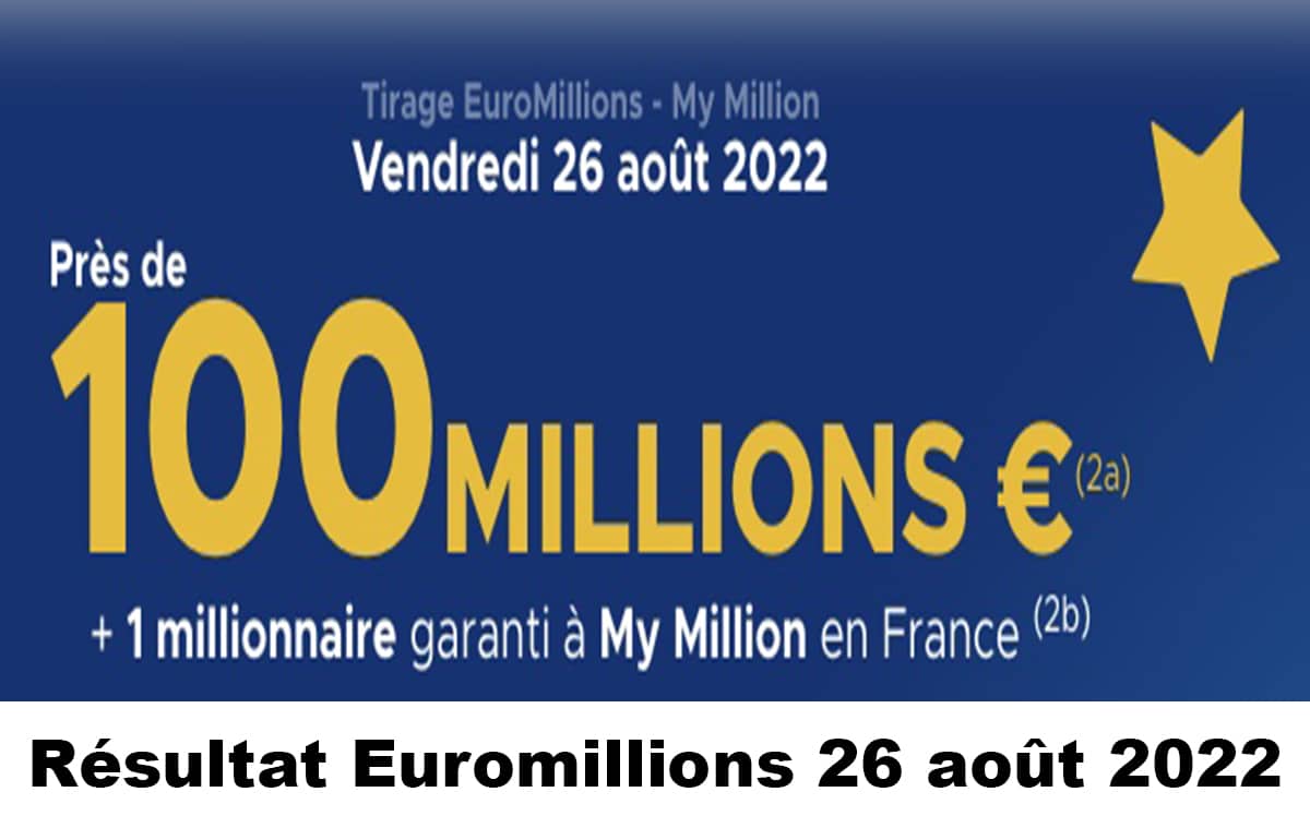 Resultat Euromillion 26 aout 2022