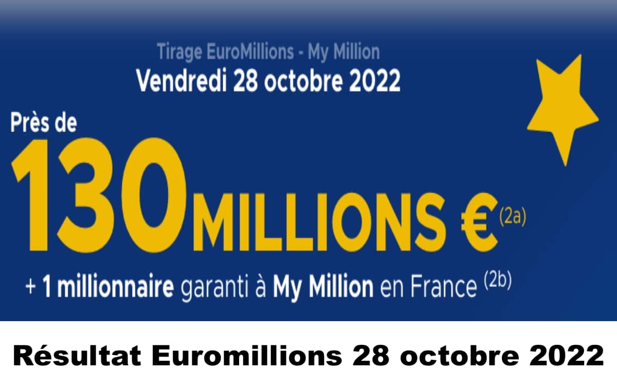 Resultat Euromillion 28 octobre 2022