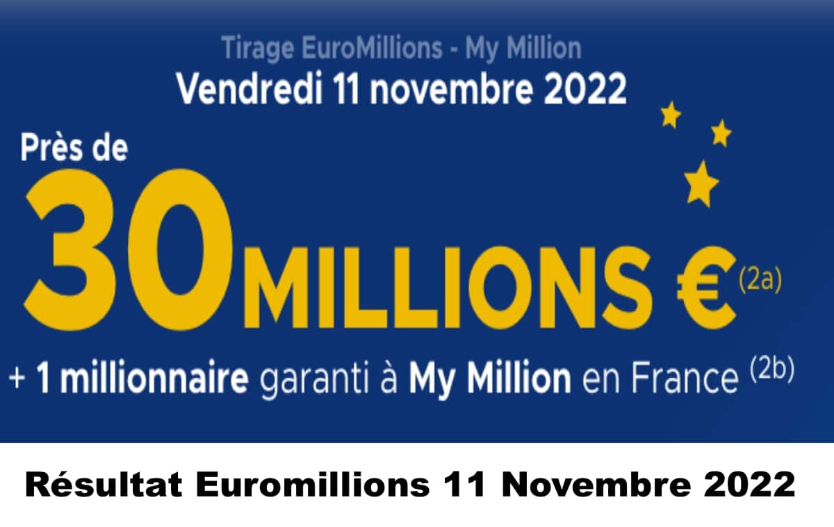 Resultat Euromillion 11 novembre 2022