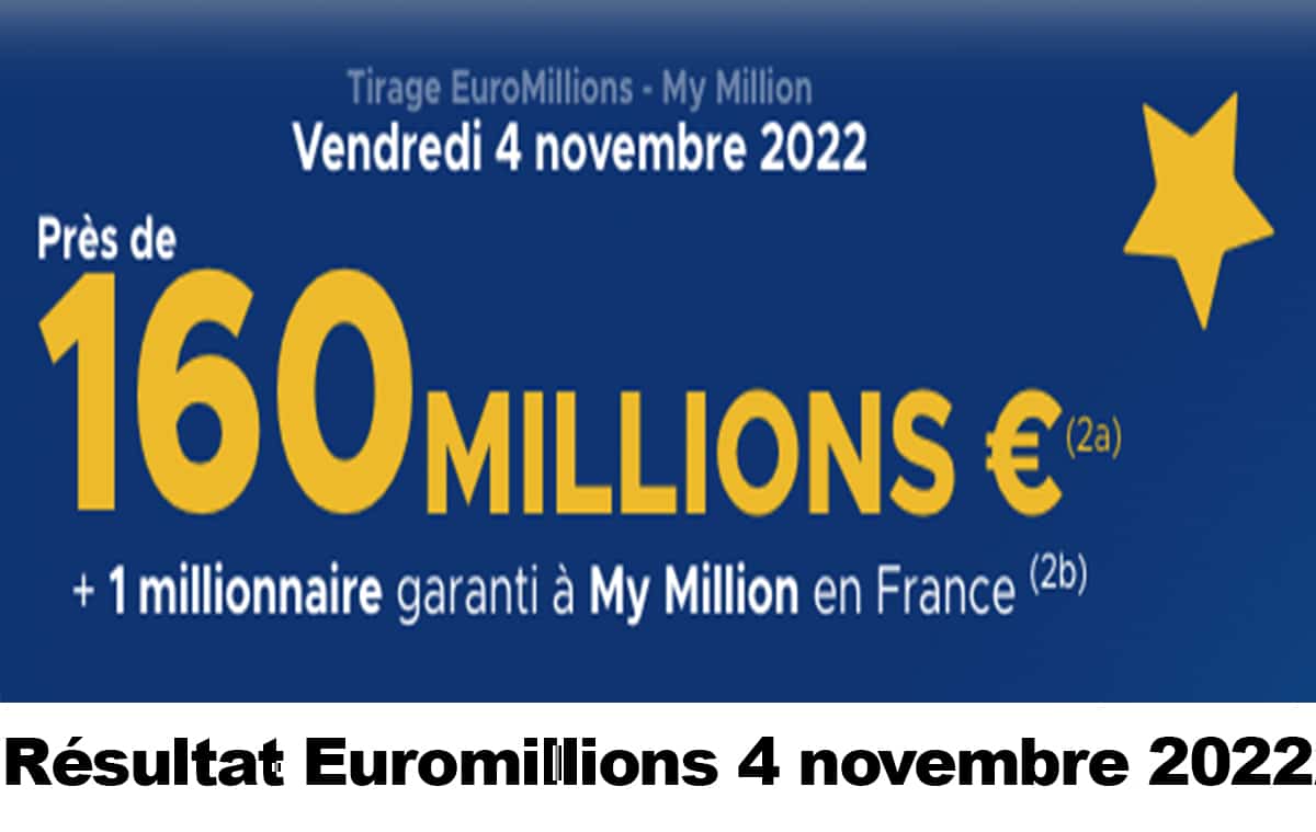 Resultat Euromillion 4 novembre 2022