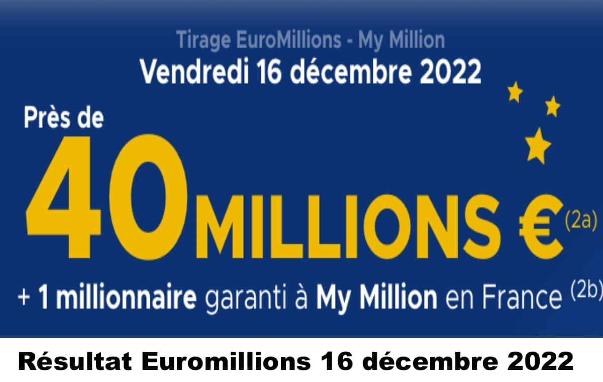Resultat Euromillion 16 décembre 2022