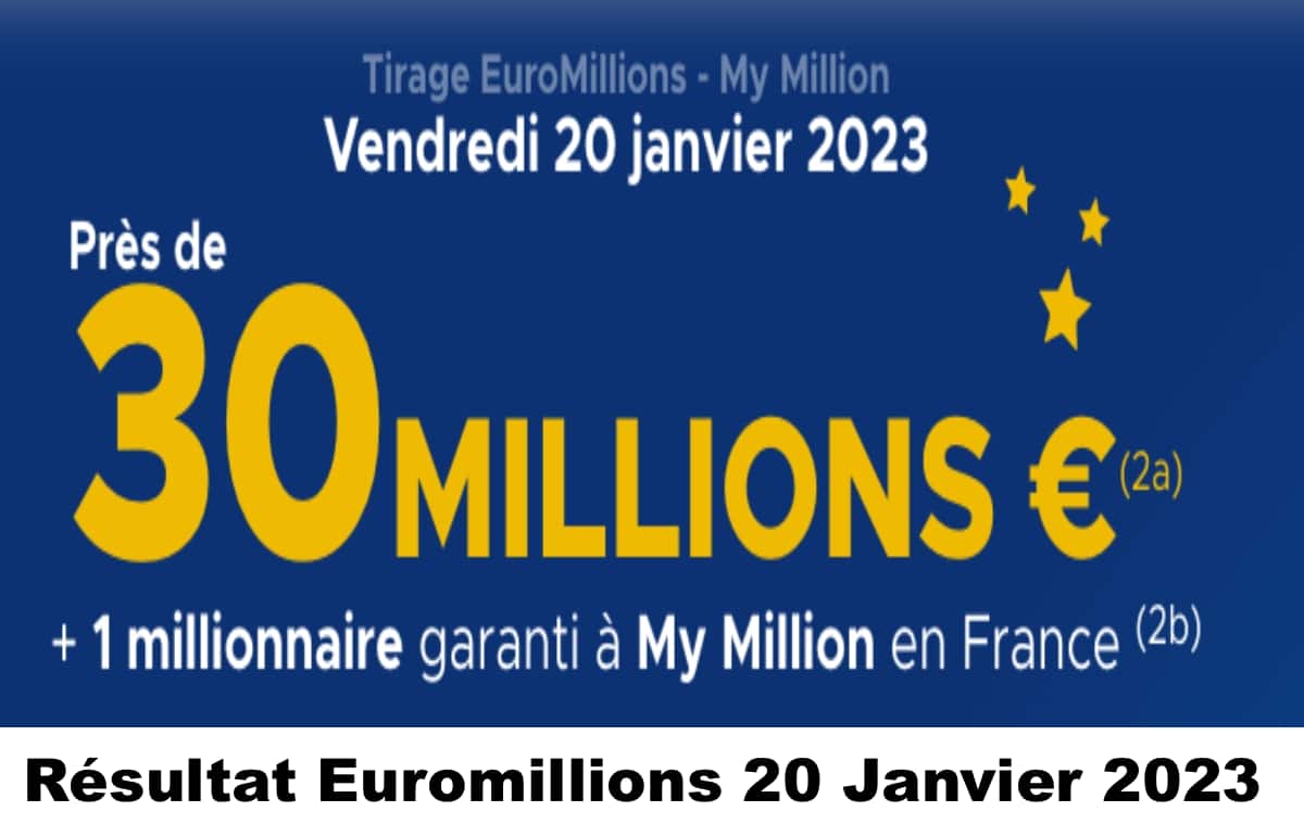 Résultat Euromillion 20 janvier 2023