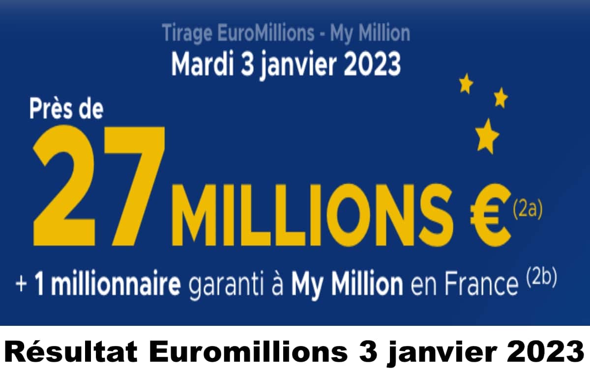 Resultat Euromillion 3 janvier 2023