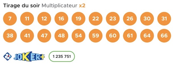 resultat keno 27 janvier 2023 tirage soir