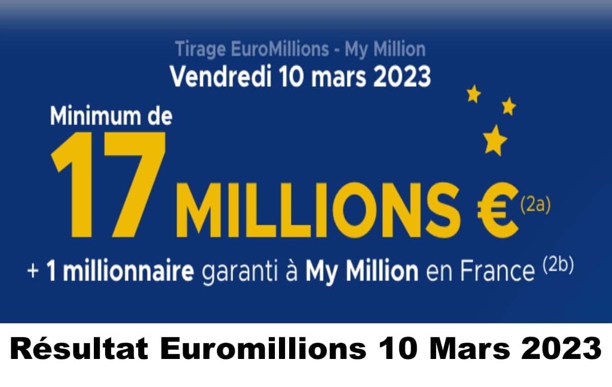 Résultat Euromillion 10 mars 2023