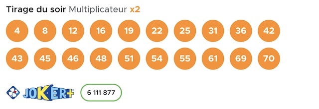 resultat keno 30 mars 2023 tirage soir